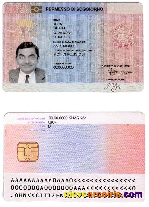 Italy residence permit card